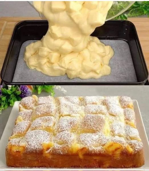 3 pommes, 3 œufs, un verre de lait et ça fond dans la bouche !