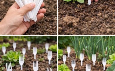Fourchettes en plastique dans le potager, tous les jardiniers s’y mettent : la raison est ingénieuse