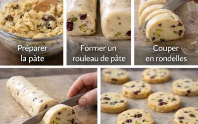 Préparation de biscuits pistache et cranberries