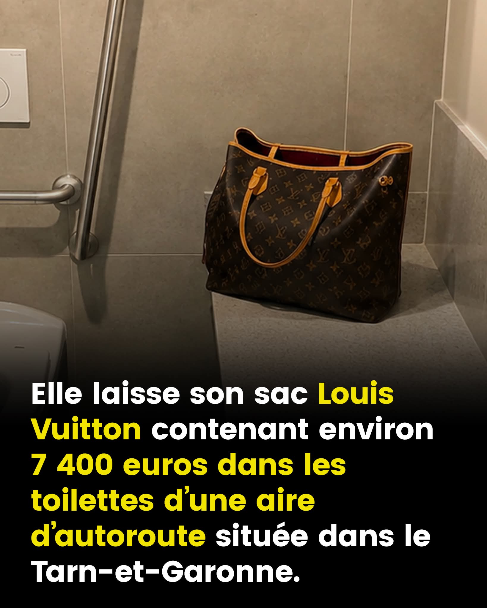 Elle laisse par mégarde son sac Louis Vuitton contenant environ 7 400 euros dans les toilettes d’une aire d’autoroute du Tarn-et-Garonne