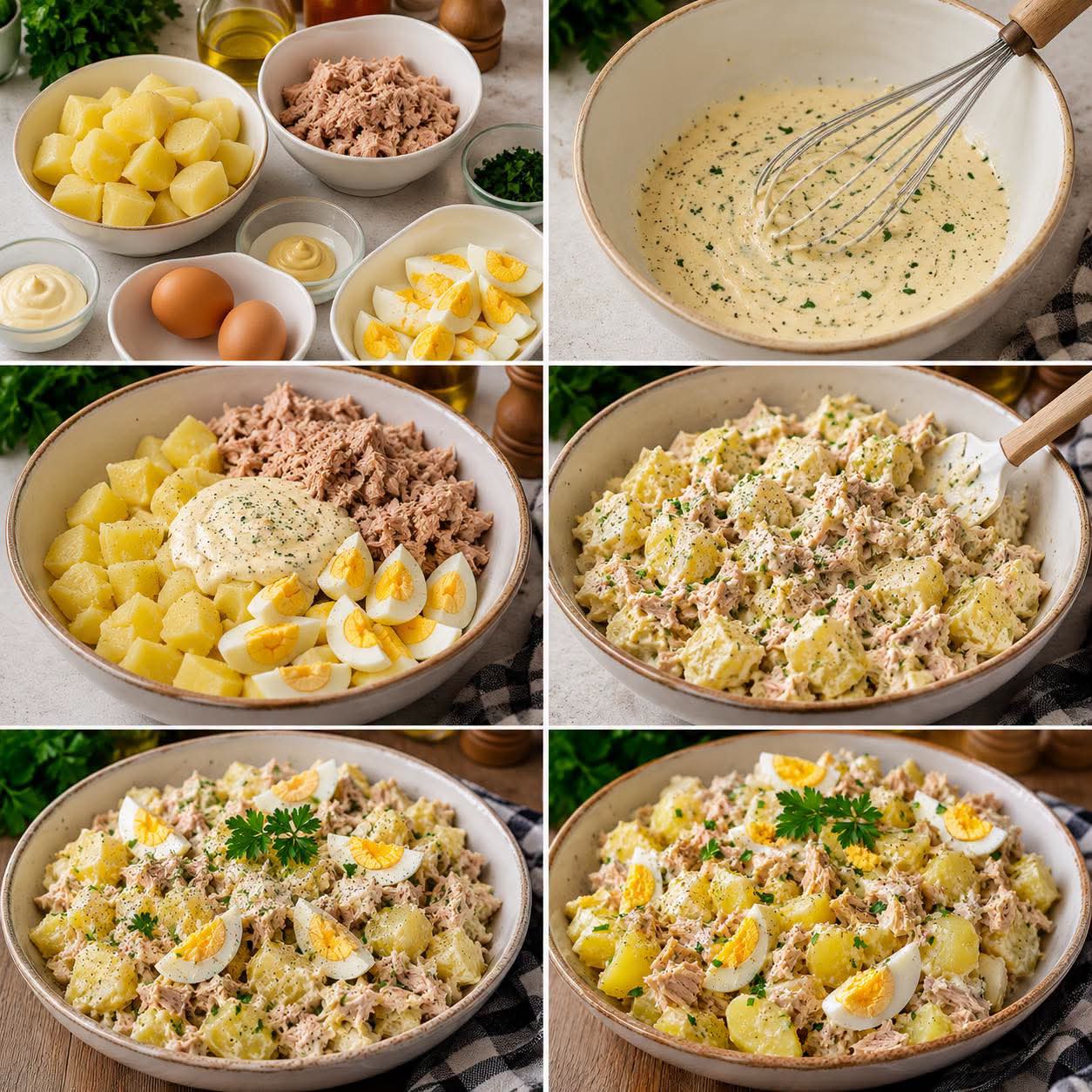 Salade de Pommes de Terre au Thon et aux Œufs Frais