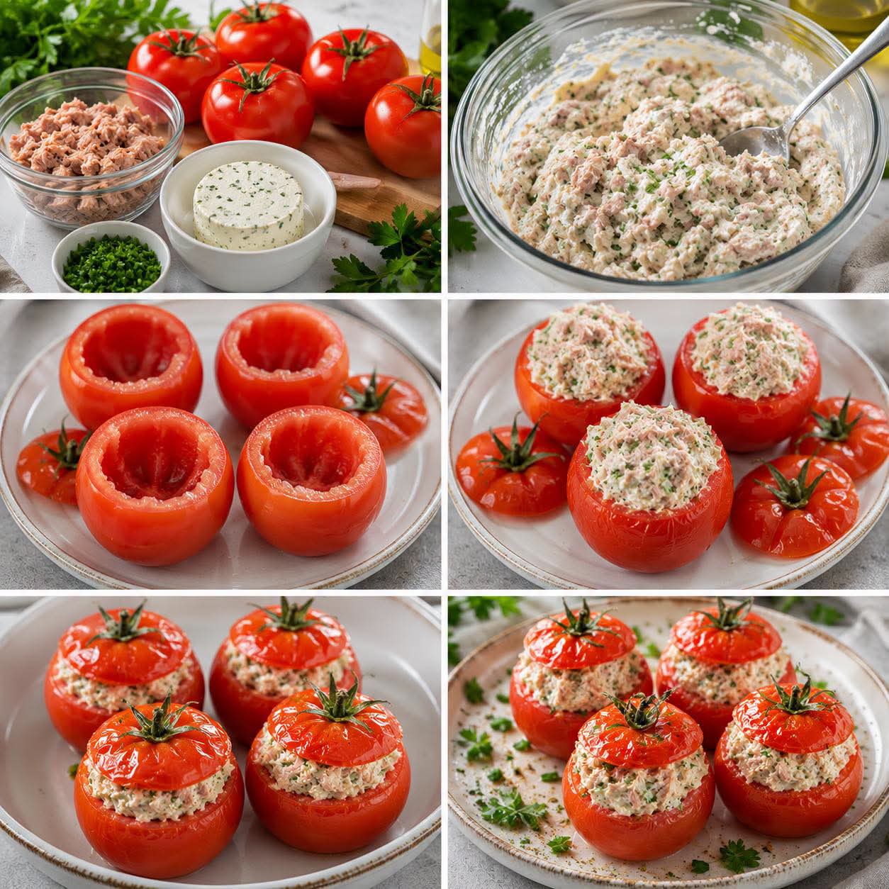 Tomates Farcies au Boursin et au Thon : Une Entrée Fraîche et Gourmande